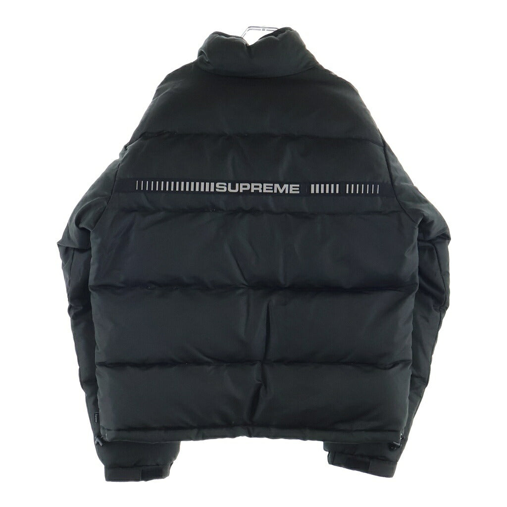 SUPREME(シュプリーム) 17AW Reflective Sleeve Logo Puffy Jacket リフレクティブスリーブロゴパフィ ジップアップ ナイロンダウンジャケットジャケット ブラック