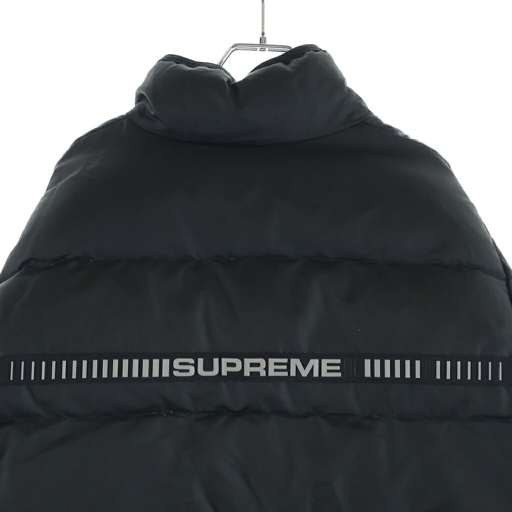 SUPREME(シュプリーム) 17AW Reflective Sleeve Logo Puffy Jacket リフレクティブスリーブロゴパフィ ジップアップ ナイロンダウンジャケットジャケット ブラック