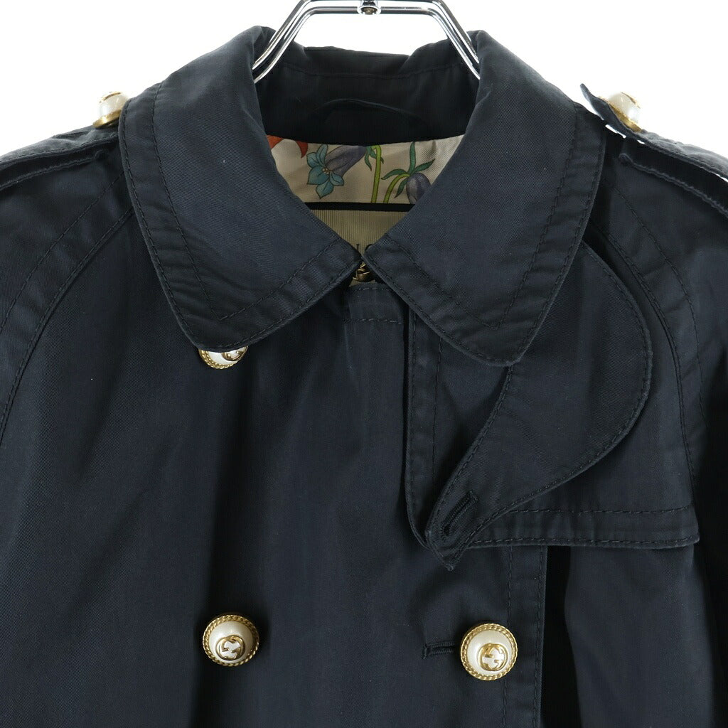 GUCCI(グッチ) Trench Coat GGボタン トレンチコート レディース ブラック 463284 ZIZ08