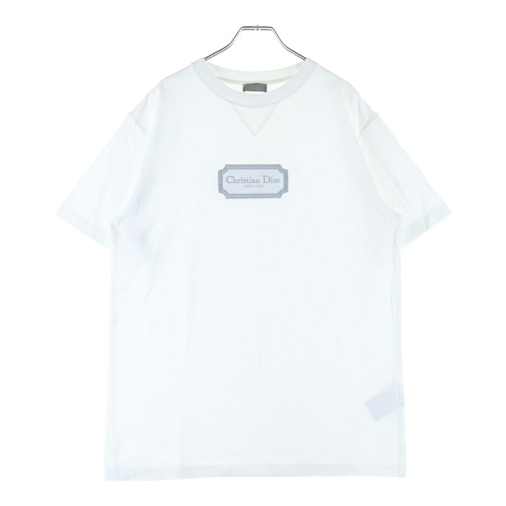DIOR(ディオール) 23AW フロントロゴエンブロイダリー クルーネック半袖Tシャツ カットソー ホワイト 343J696C0554