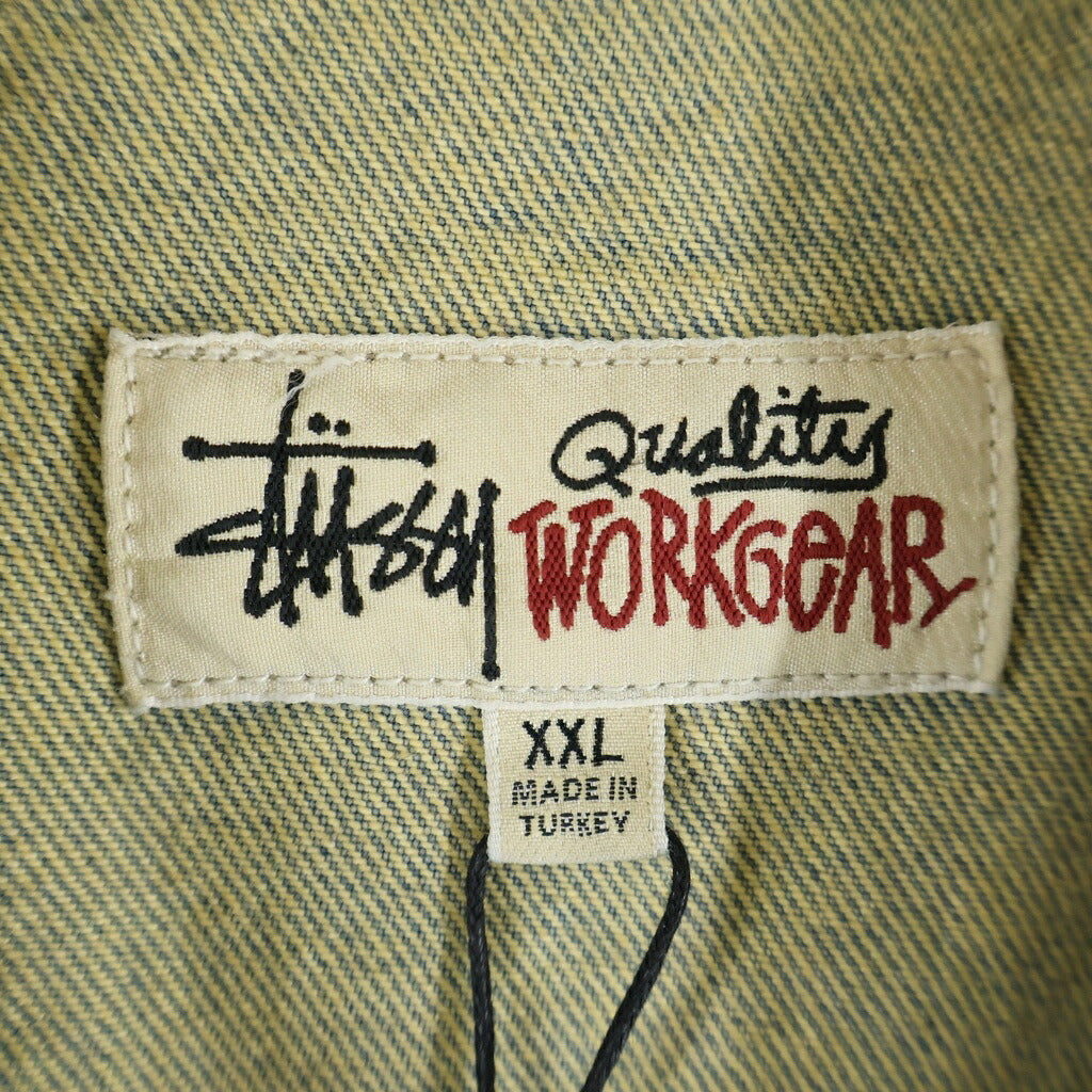 STUSSY(ステューシー) 23SS Denim Zip Work Jacket 115682 ウォッシュ加工 デニムジップアップ ワークジャケット インディゴ