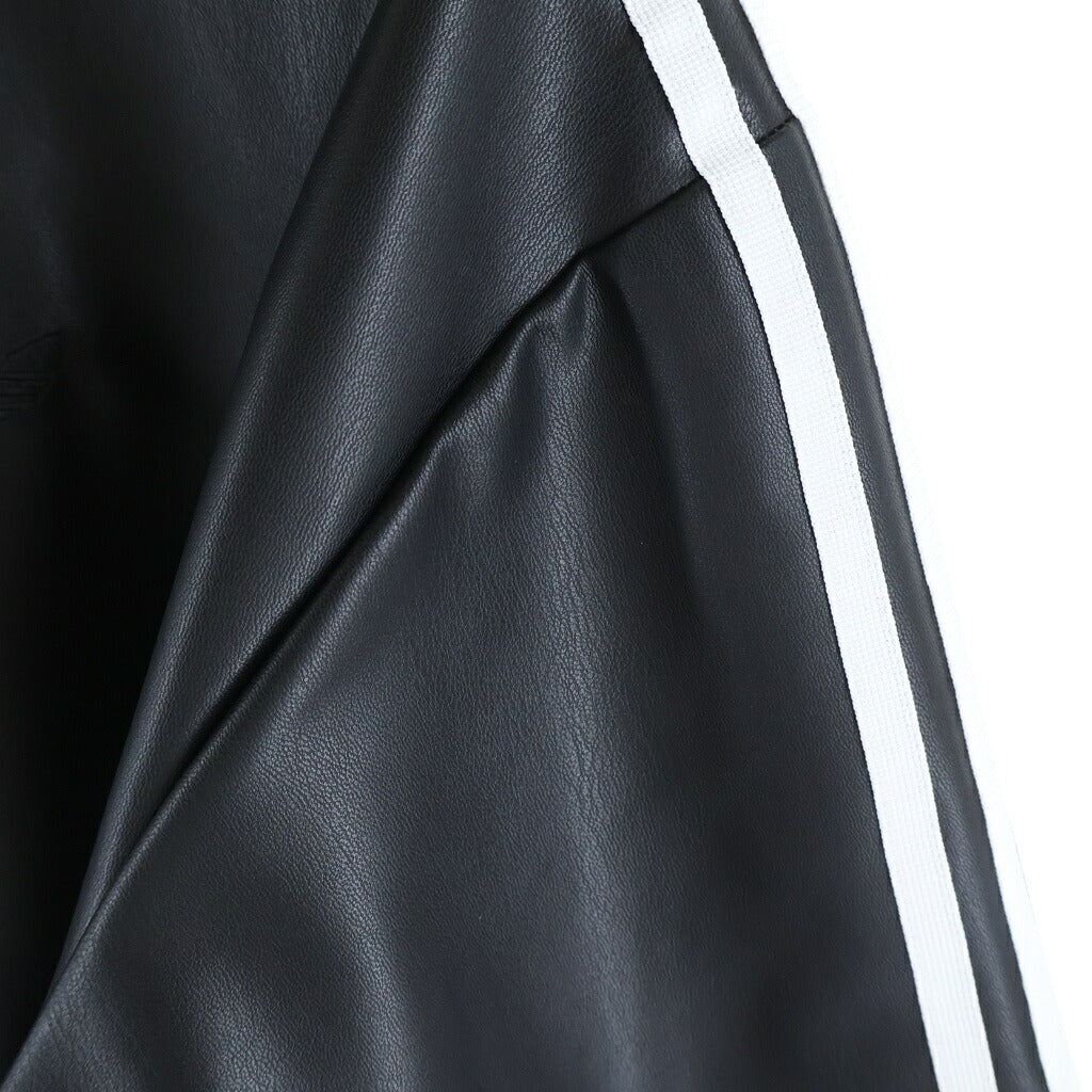 adidas(アディダス) Pleather 3S Track Top KQ5472 プレザー トラックトップ フェイクレザートラックジャケット ブラック