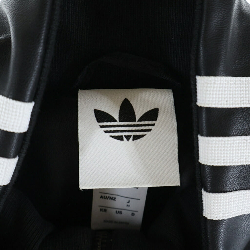 adidas(アディダス) Pleather 3S Track Top KQ5472 プレザー トラックトップ フェイクレザートラックジャケット ブラック