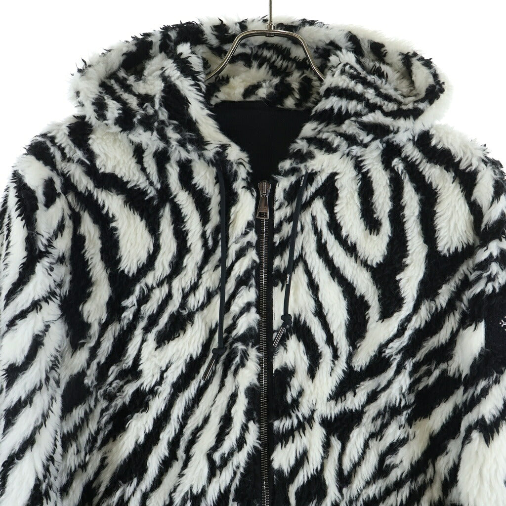 TATRAS(タトラス) 22AW Zip Up Boa blouson ゼブラ柄 ジップアップ ボアブルゾン ジャケット ホワイト/ブラック MTAT22A48664-L