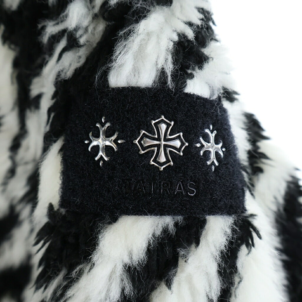 TATRAS(タトラス) 22AW Zip Up Boa blouson ゼブラ柄 ジップアップ ボアブルゾン ジャケット ホワイト/ブラック MTAT22A48664-L