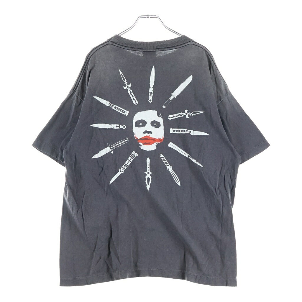 SAINT MICHAEL(セントマイケル) 25SS BTM_SS TEE /LIP ダークナイト ヴィンテージ加工 両面プリント クルーネック 半袖Tシャツ カットソー ブラック SM-HR8-0000-C55