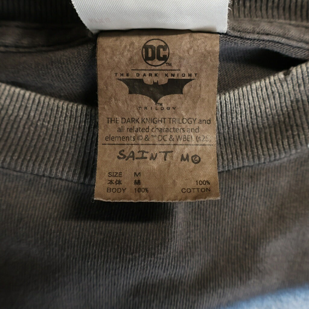 SAINT MICHAEL(セントマイケル) 25SS BTM_SS TEE /LIP ダークナイト ヴィンテージ加工 両面プリント クルーネック 半袖Tシャツ カットソー ブラック SM-HR8-0000-C55