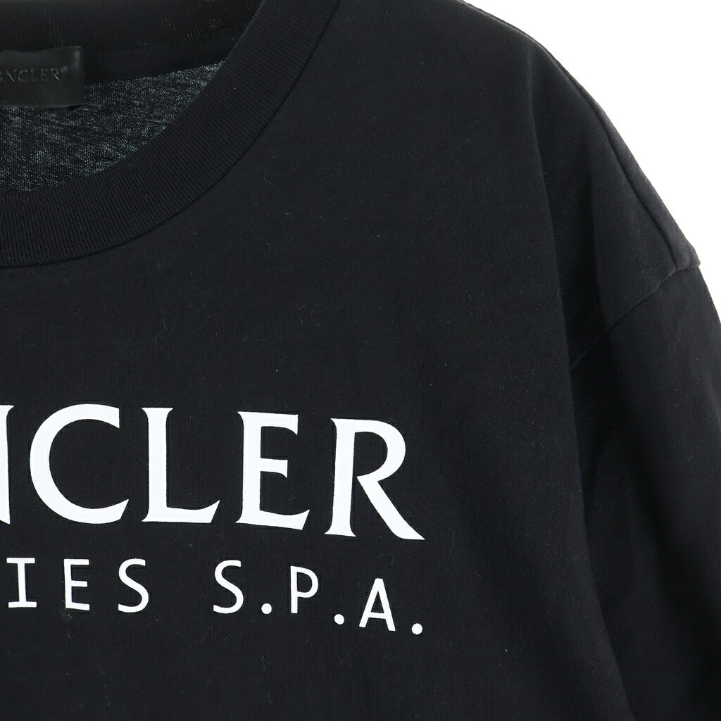 MONCLER(モンクレール) 24SS Front Logo Print Shirt フロントロゴ クルーネック 半袖Tシャツ カットソー ブラック J20918C00014 89A17