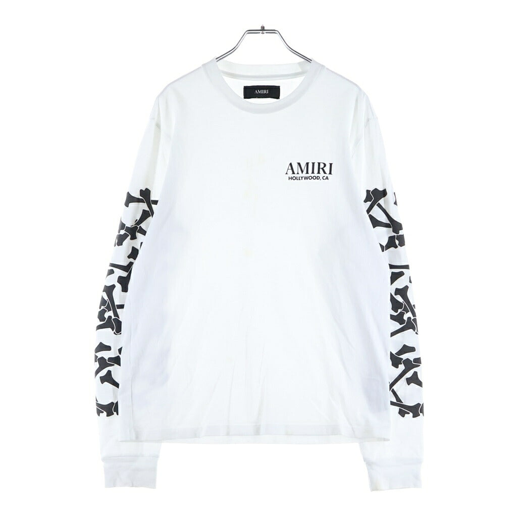 AMIRI(アミリ) 26AW BONES STACKED L/S TEE アームボーンプリント クルーネック 長袖Tシャツ カットソー ホワイト AMJYTE1076