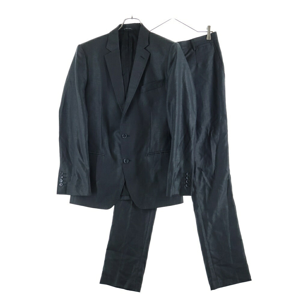 DOLCE & GABBANA(ドルチェアンドガッバーナ) Set Up Suit シルク混 シングルテーラードジャケット スラックスパンツ セットアップ スーツ ブラック G1X0ET
