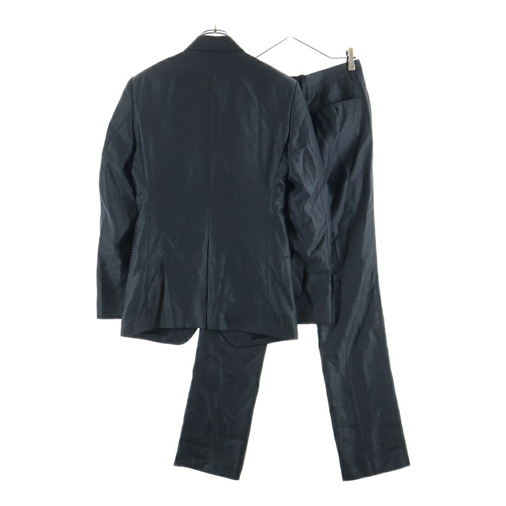 DOLCE & GABBANA(ドルチェアンドガッバーナ) Set Up Suit シルク混 シングルテーラードジャケット スラックスパンツ セットアップ スーツ ブラック G1X0ET