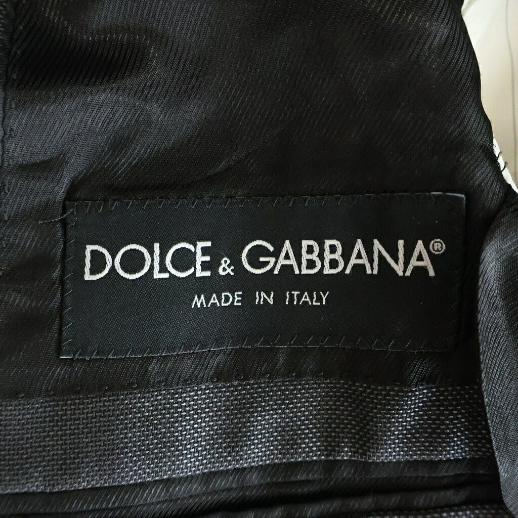 DOLCE & GABBANA(ドルチェアンドガッバーナ) Set Up Suit シルク混 シングルテーラードジャケット スラックスパンツ セットアップ スーツ ブラック G1X0ET