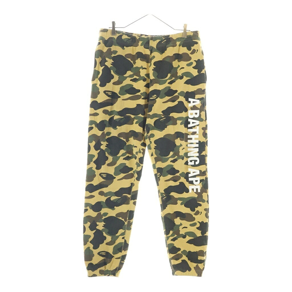 A BATHING APE(アベイシングエイプ) 1st CAMO SIDE LOGO SLIM SWEATPANTS ファーストカモ サイドロゴプリント スウェットパンツ カーキ 001PTF801001X