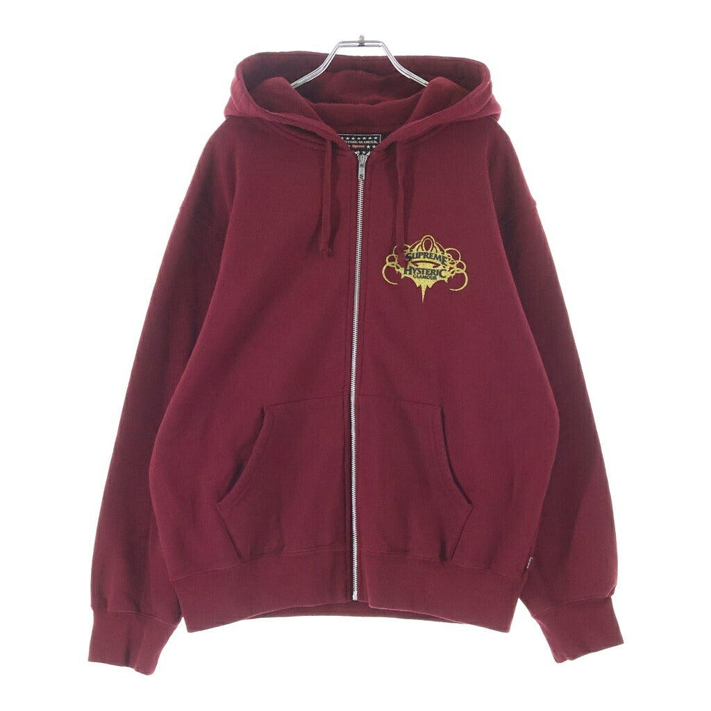 SUPREME(シュプリーム) 21SS ×HYSTERIC GLAMOUR Zip Up Hooded Sweatshirt ヒステリックグラマー ジップアップスウェットパーカー フーディ レッド