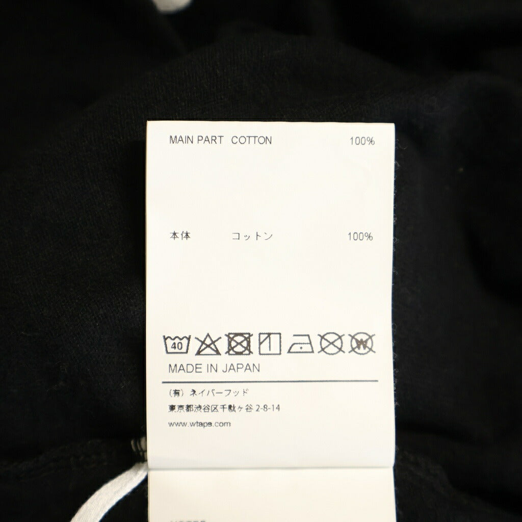 WTAPS(ダブルタップス) 22AW WTUBE L/S Tee 222ATDT-CSM11 フロントポケット コットン クルーネック長袖Tシャツ ブラック
