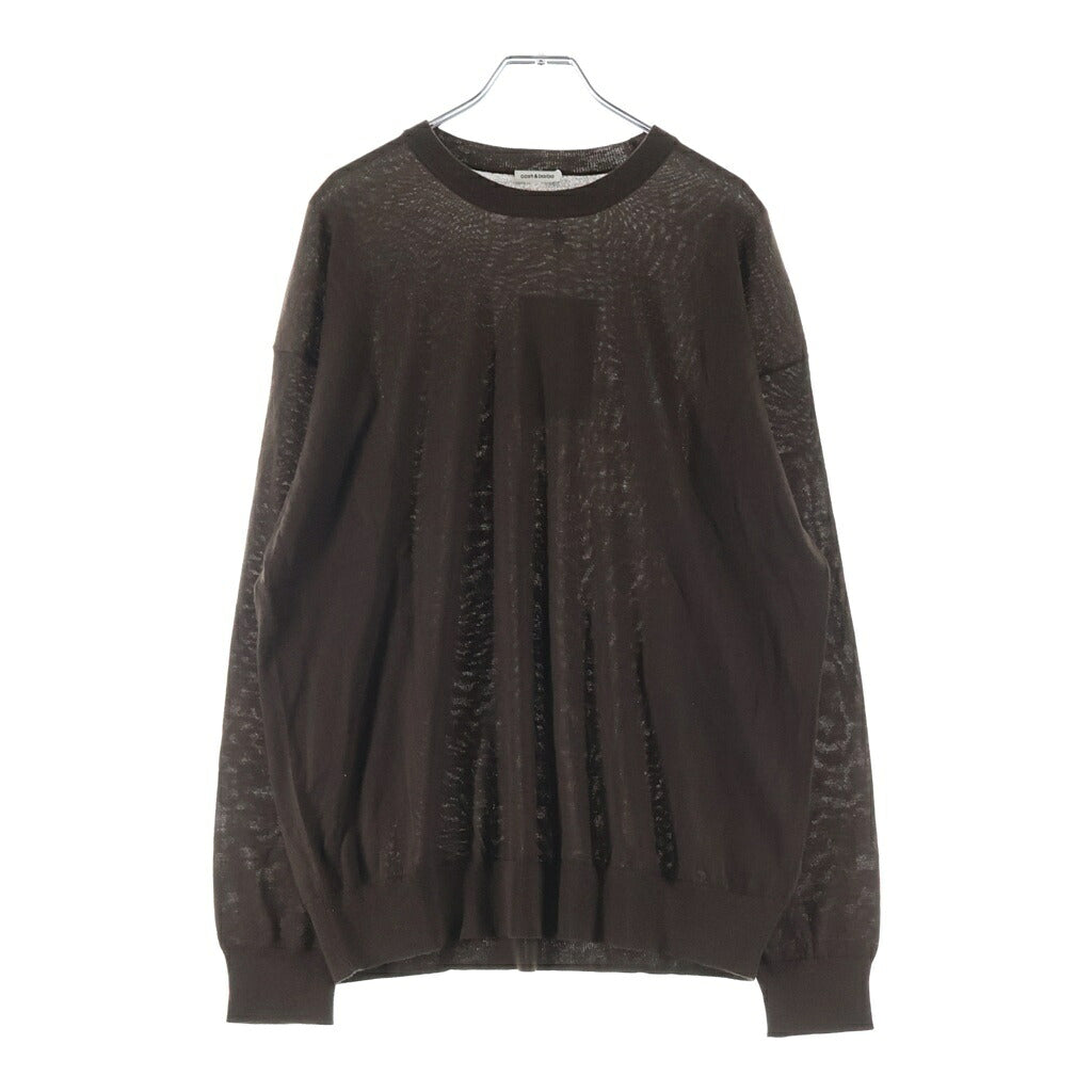 NO BRAND(ノーブランド) cash&barba Worsted Cashmere IMWSW001 キャッシュアンドバルバ ウーステッドカシミヤ 150 クルーネックニット セーター ブラウン