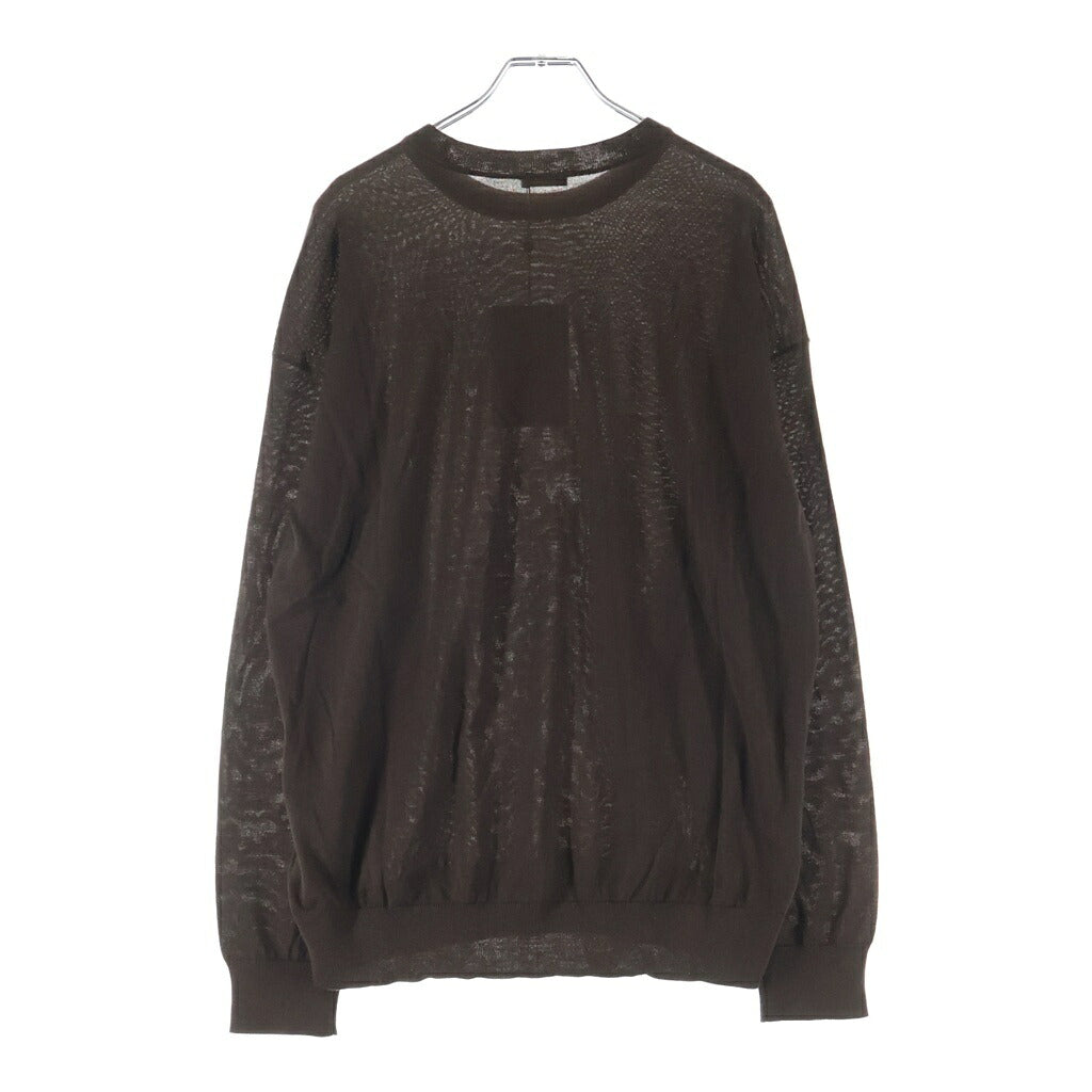 NO BRAND(ノーブランド) cash&barba Worsted Cashmere IMWSW001 キャッシュアンドバルバ ウーステッドカシミヤ 150 クルーネックニット セーター ブラウン