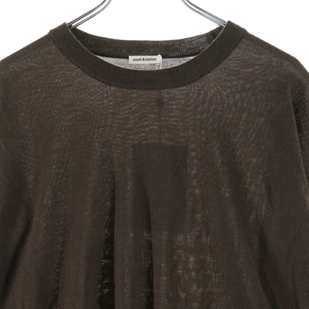 NO BRAND(ノーブランド) cash&barba Worsted Cashmere IMWSW001 キャッシュアンドバルバ ウーステッドカシミヤ 150 クルーネックニット セーター ブラウン