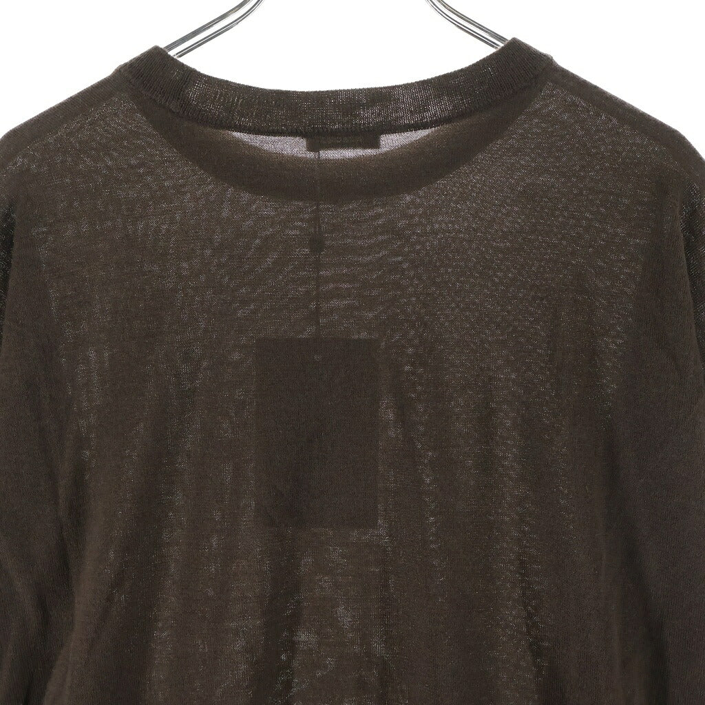 NO BRAND(ノーブランド) cash&barba Worsted Cashmere IMWSW001 キャッシュアンドバルバ ウーステッドカシミヤ 150 クルーネックニット セーター ブラウン