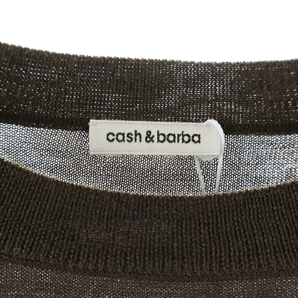 NO BRAND(ノーブランド) cash&barba Worsted Cashmere IMWSW001 キャッシュアンドバルバ ウーステッドカシミヤ 150 クルーネックニット セーター ブラウン