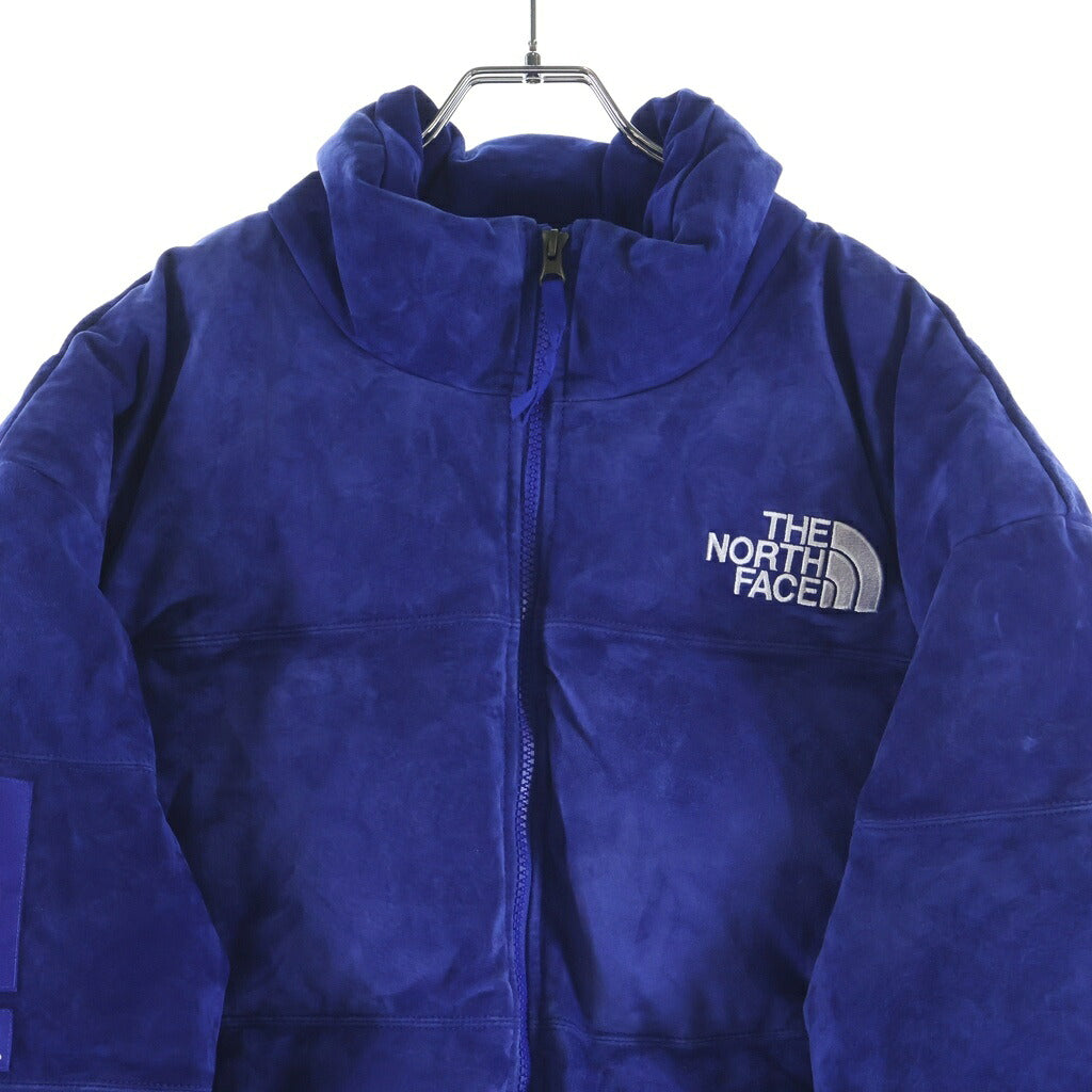 SUPREME(シュプリーム) 23AW ×THE NORTH FACE Suede Nuptse Jacket ノースフェイス スエード ヌプシ ダウンジャケット ブルー NF0A875N
