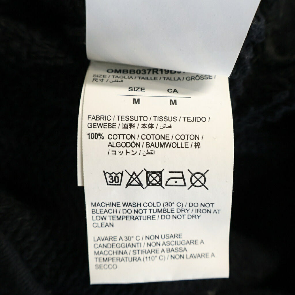 OFF-WHITE(オフホワイト) ICE MAN OVER HOODIE アイスマン 両面プリント オーバーサイズ プルオーバースウェットパーカー フーディ ブラック OMBB037R19B97001