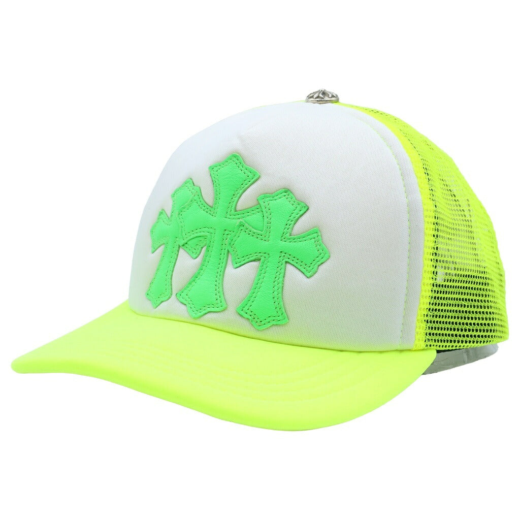 CHROME HEARTS(クロムハーツ) CRS PATCH Trucker Cap クロスパッチ メッシュトラッカー キャップ ホワイト/イエロー
