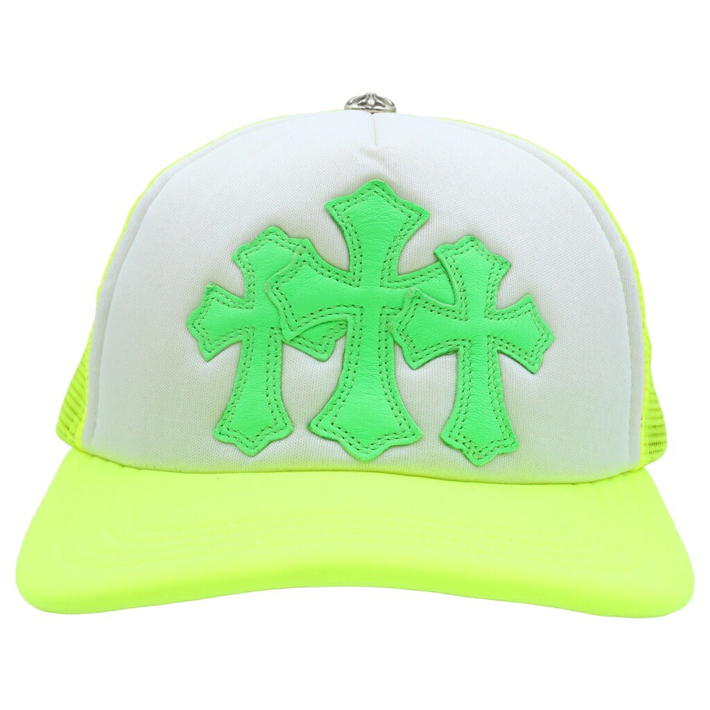 CHROME HEARTS(クロムハーツ) CRS PATCH Trucker Cap クロスパッチ メッシュトラッカー キャップ ホワイト/イエロー