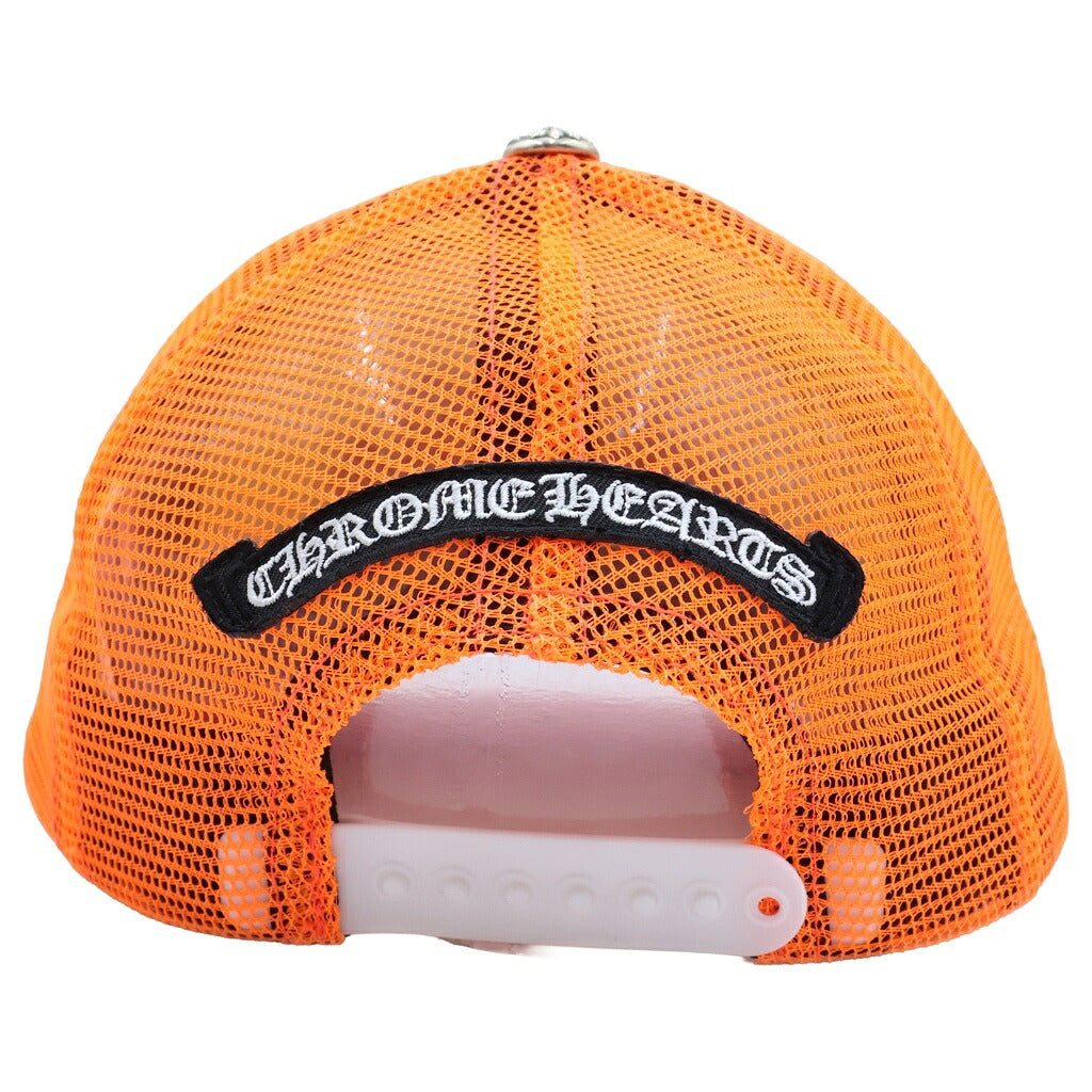 CHROME HEARTS(クロムハーツ) CRS PATCH Trucker Cap クロスパッチ メッシュトラッカー キャップ ホワイト/オレンジ