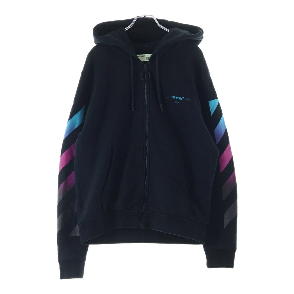 OFF-WHITE(オフホワイト) 18AW Zip Up Hoodie グラデーション ジップアップスウェットパーカー フーディー ブラック OMBE001F18192005