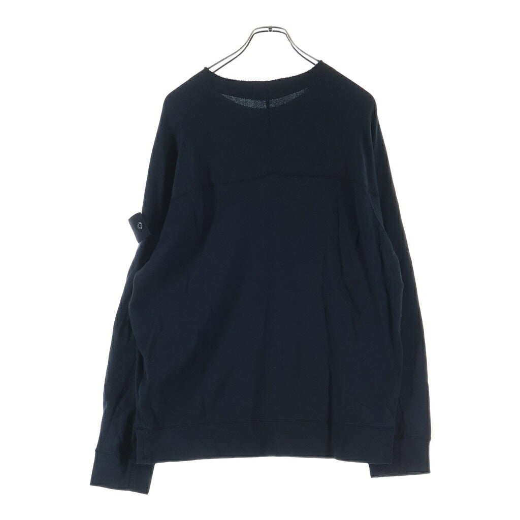 STONE ISLAND(ストーンアイランド) 24SS Ghost Crewneck Sweatshirt ネックカットオフ加工 クルーネック 長袖スウェット トレーナー ブラック 8015654F3