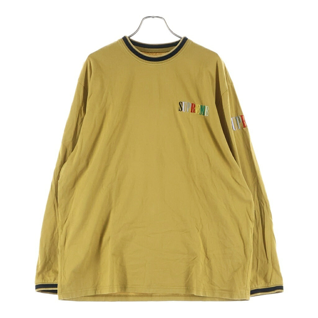 SUPREME(シュプリーム) 21AW Multicolor Logo Long-Sleeve Top マルチカラーロゴ クルーネック 長袖Tシャツ カットソー マスタード