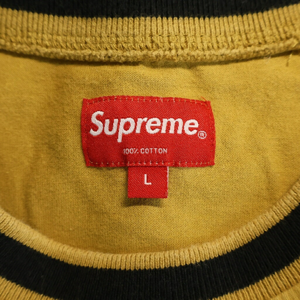 SUPREME(シュプリーム) 21AW Multicolor Logo Long-Sleeve Top マルチカラーロゴ クルーネック 長袖Tシャツ カットソー マスタード