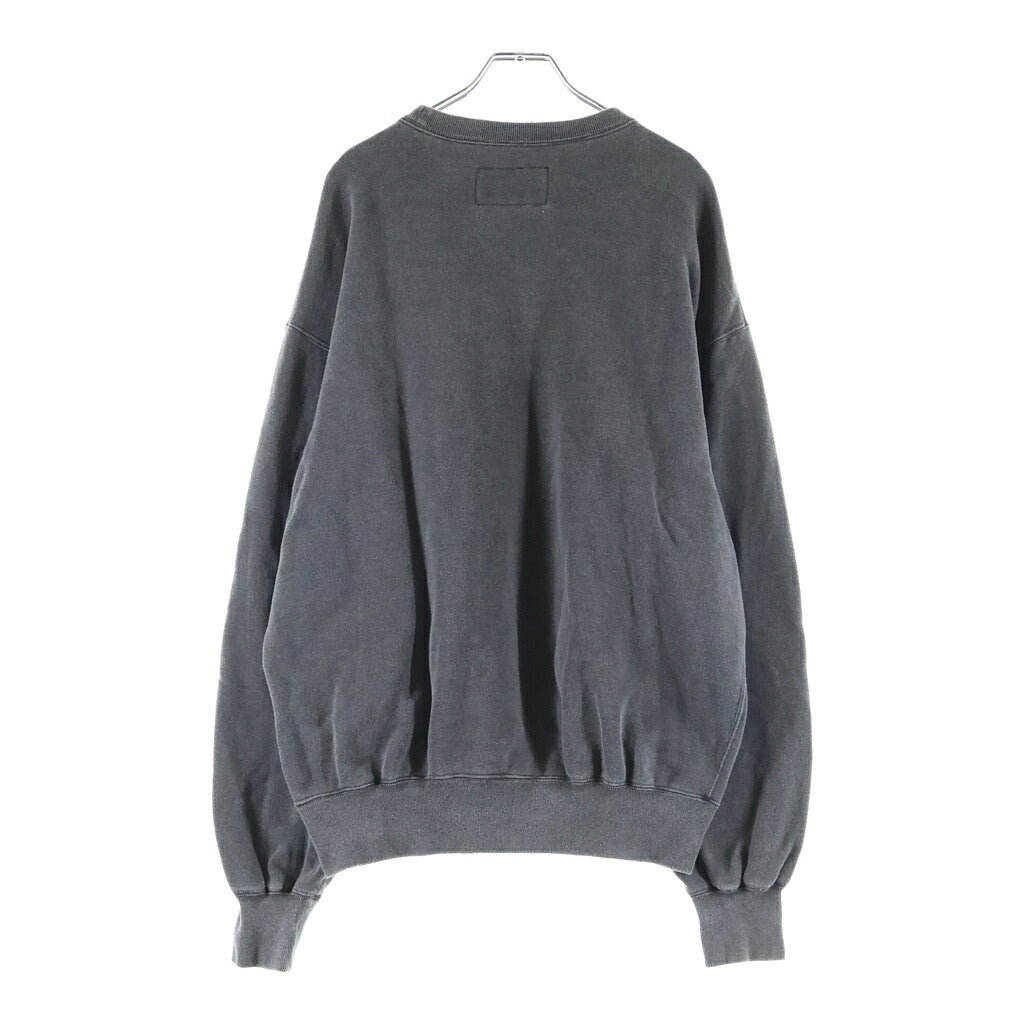 WACKO MARIA(ワコマリア) WASHED MIDDLE WEIGHT CREW NECK SWEAT SHIRT フロントプリント ウォッシュド ミドル ウェイト クルーネック スウェット ブラック