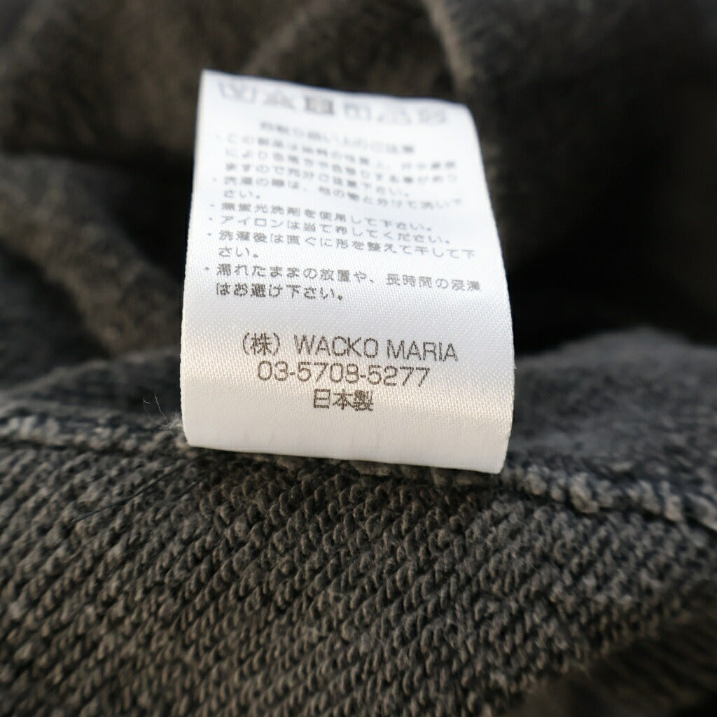 WACKO MARIA(ワコマリア) WASHED MIDDLE WEIGHT CREW NECK SWEAT SHIRT フロントプリント ウォッシュド ミドル ウェイト クルーネック スウェット ブラック