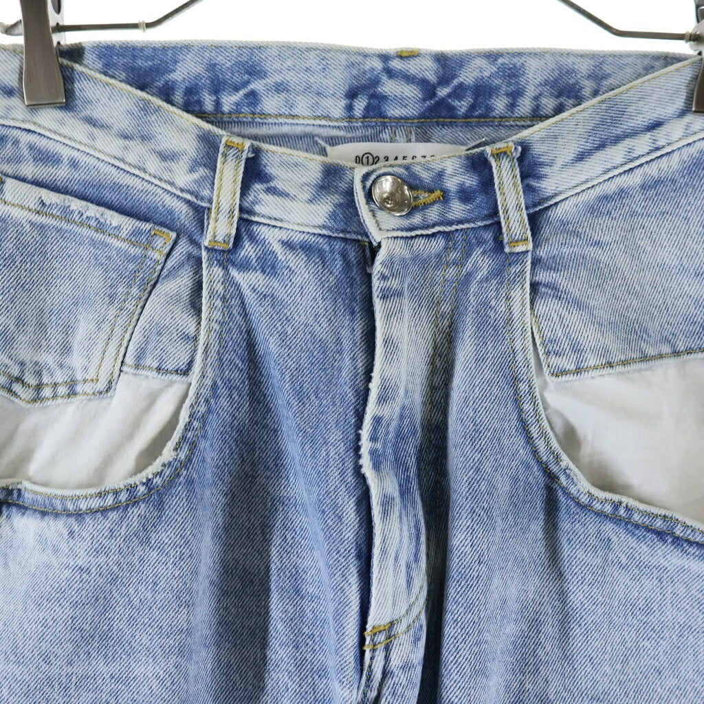 Maison Margiela(メゾンマルジェラ) CONTRAST POCKETS STRAIGHT JEANS ジップフライ コントラスト ポケット ストレートデニムパンツ ブルー S51LA0052 S30513