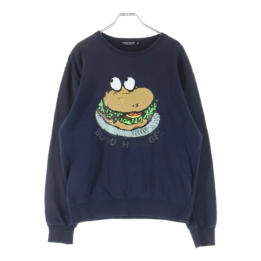 UNDERCOVER(アンダーカバー) BUDDAH BURGER Sweatshirt ブッダ バーガー フロントプリント クルーネックスウェットトレーナー ブラック
