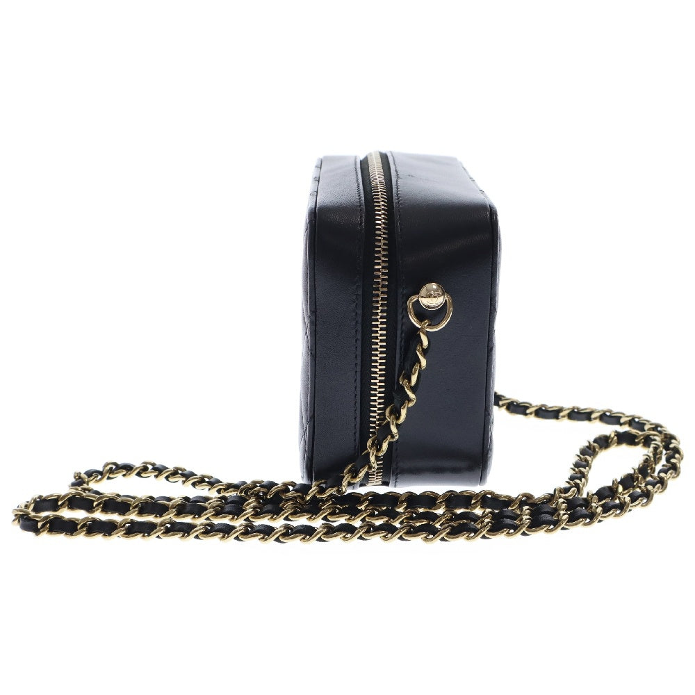 CHANEL(シャネル) マトラッセ ミニカメラバック チェーンショルダー AP2426 ミニバッグ ブラック ラムスキン ゴールド金具