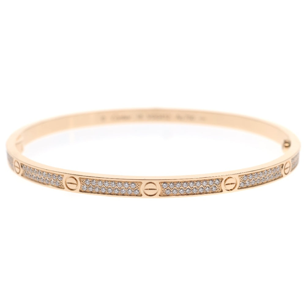 Cartier(カルティエ) ラブ ブレスレット SM フルパヴェダイヤ 新型 Au750PG ピンクゴールド #18 ブレスレット バングル ジュエリー