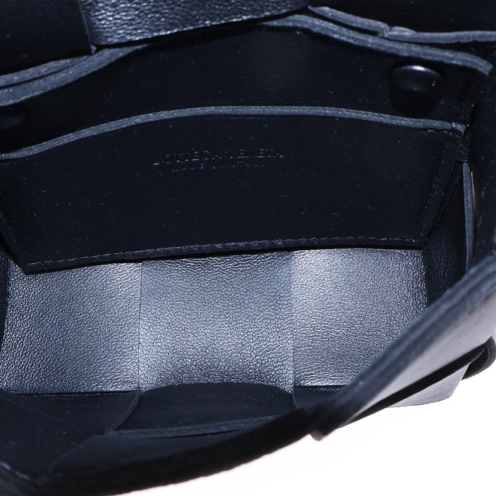 BOTTEGA VENETA(ボッテガヴェネタ) カセット ミニショルダーバッグ ブラック ミニバッグ 斜め掛けバッグ ポシェット レザー