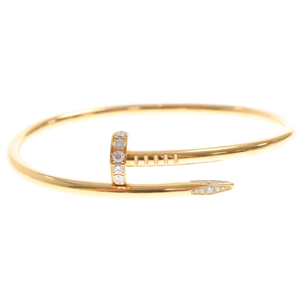 Cartier(カルティエ) ジュスト アンクル ブレスレット 新型 ハーフダイヤ Au750 PG #17 バングル ピンクゴールド ジュエリー