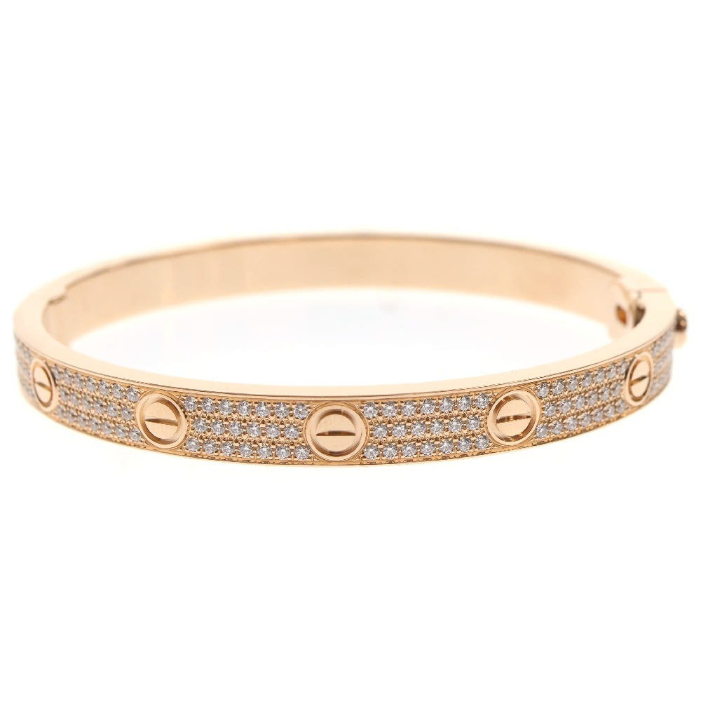 Cartier(カルティエ) ラブ ブレスレット フルパヴェダイヤ ピンクゴールド Au750 PG #18 バングル ジュエリー