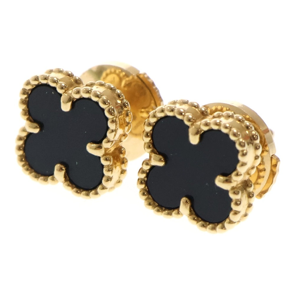 Van Cleef & Arpels(ヴァンクリーフアンドアーペル) スイートアルハンブラ オニキス ピアス Au750YG イエローゴールド VCARA44900 アクセサリー ジュエリー