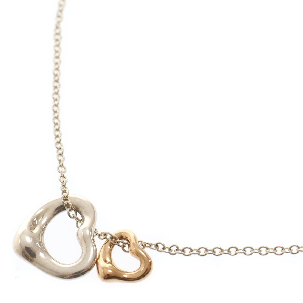 TIFFANY&Co(ティファニー) ダブル オープンハート ネックレス K18PG×SV ゴールド/シルバー