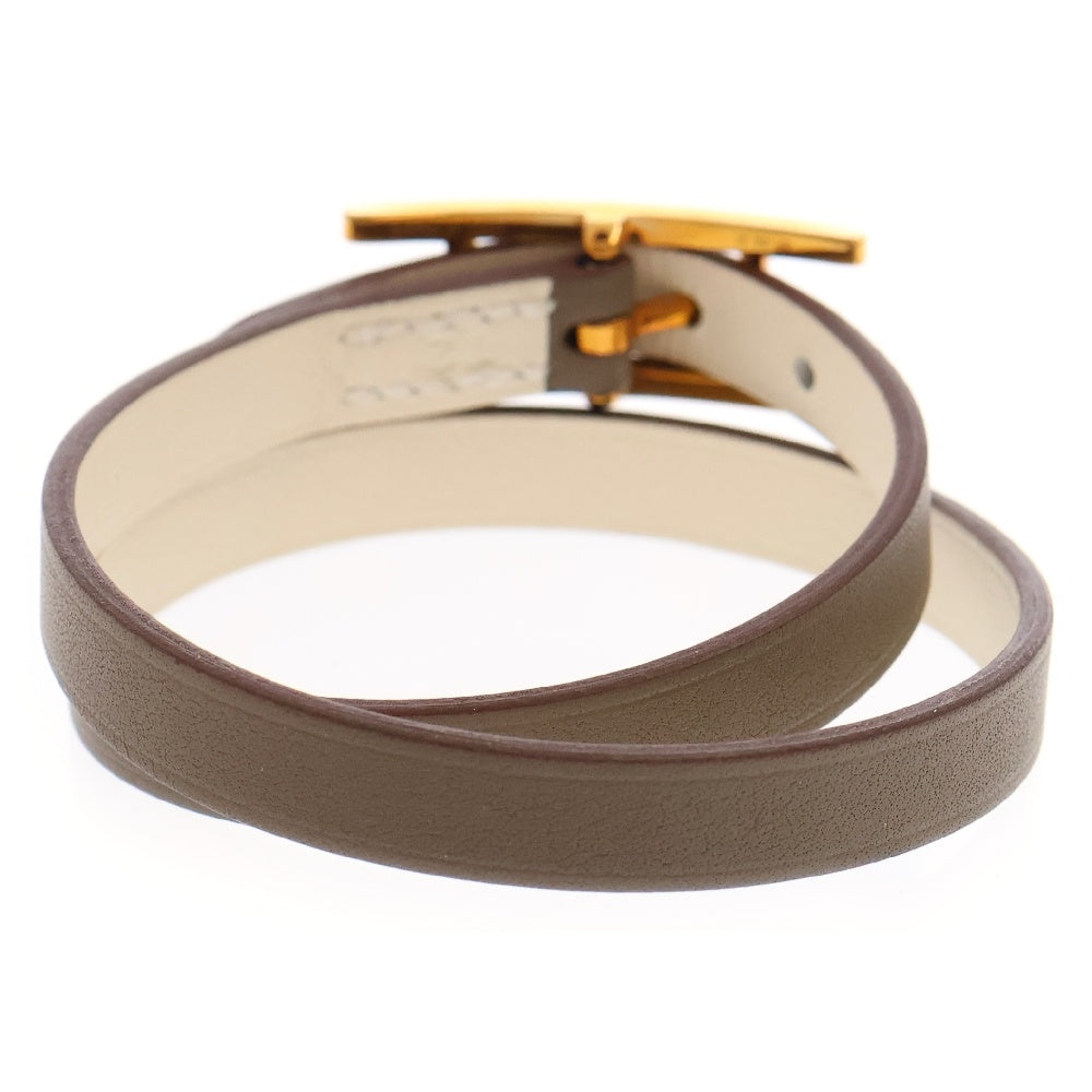 HERMES(エルメス) ビーアピ ドゥブルトゥール ブレスレット エトゥープ/ナタ スイフト PG金具