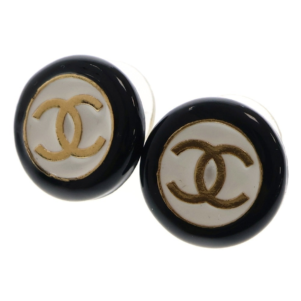 CHANEL(シャネル) ココマーク ラウンド サークル ピアス ゴールド×ブラック GP アクセサリー B24P