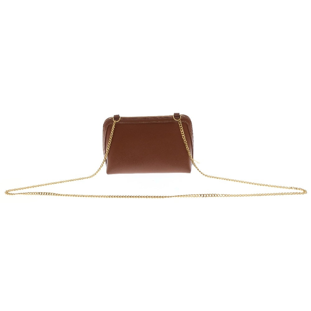 CELINE(セリーヌ) クラッチ キュイル トリオンフ カーフスキン チェーンショルダーバッグ ブラウン レディース 10E383DR8.04LU