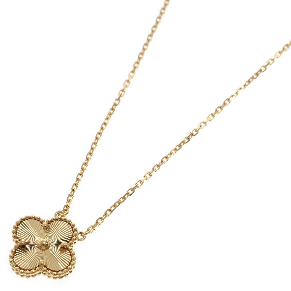 Van Cleef & Arpels(ヴァンクリーフアンドアーペル) ヴィンテージアルハンブラ ギヨシェ ネックレス Au750 K18 YG イエローゴールド ペンダントジュエリー