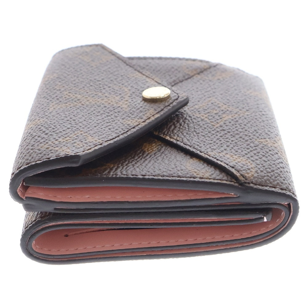LOUIS VUITTON(ルイヴィトン) モノグラム ポルトフォイユ・セレスト コンパクトウォレット 三つ折り財布 ブラウン×ピンク PVCレザー RFID M81665