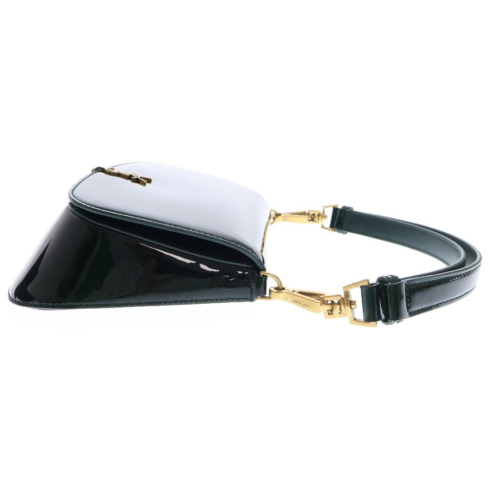 SAINT LAURENT PARIS(サンローランパリ) ヴォルテール ショルダーバッグ グリーン パテントレザー ゴールド金具 800846